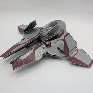 Star Wars Obiwan Kenobi Red Jedi Starfighter With Fold Out Wings 2012